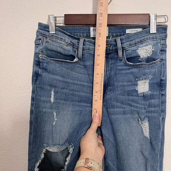 Frame Le High Straight Jeans Women Size 27 Distressed Blue - Picture 8 of 9